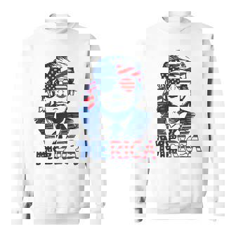Cool Trump Us American Flag Happy 4Th Of July Funny Merica Sweatshirt | Mazezy