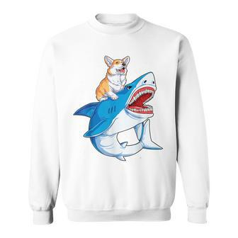 Corgi Shark T Kids Boys Men Space Galaxy Jawsome Gifts Sweatshirt | Mazezy UK