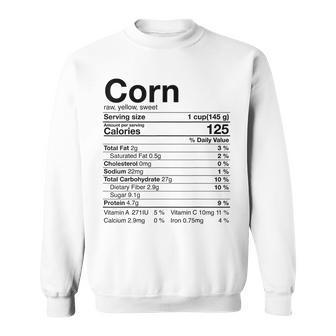 Corn Nutritional Facts Thanksgiving Costume Christmas Sweatshirt - Monsterry CA