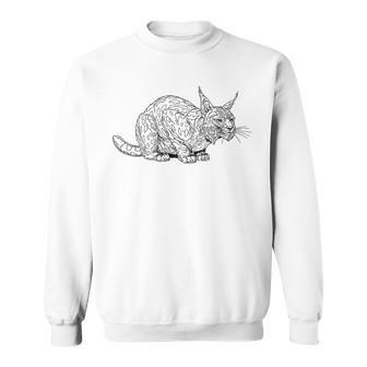 Crouching Iberian Lynx Print Sweatshirt | Mazezy