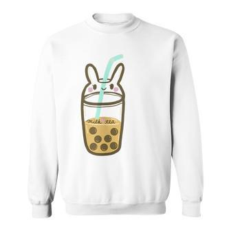 Cute Boba Milk Tea Bubble Tea In Bunny Rabbit Shaped Cup Gifts For Rabbit Lovers Funny Gifts Sweatshirt | Mazezy