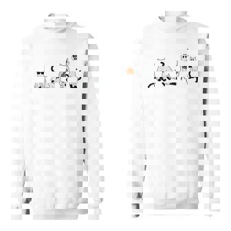 Cute Ghost Cat Halloween Outfit Costumes Ghost Sweatshirt - Monsterry