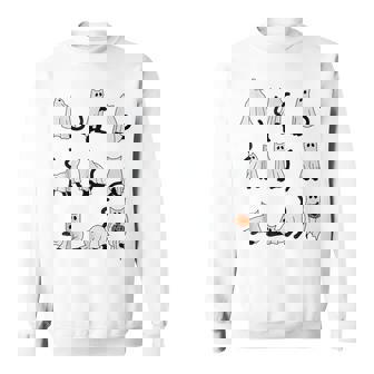 Cute Ghost Cat Halloween Outfit Costumes Sweatshirt - Thegiftio