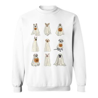 Cute Ghost Dogs Dog Halloween Outfit Costumes Sweatshirt - Monsterry DE
