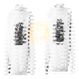 Cute Japanese Samurai Ninja Cat Costume Kawaii Cat Lover Sweatshirt - Thegiftio