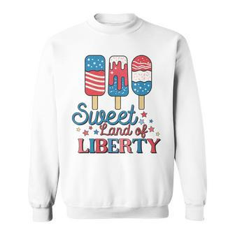 Cute Retro 4Th Of July Popsicle Patriotic Land Of Liberty Sweatshirt | Mazezy