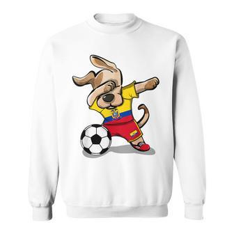 Dabbing Dog Ecuador Soccer Fans Jersey Ecuadorian Football Sweatshirt | Mazezy