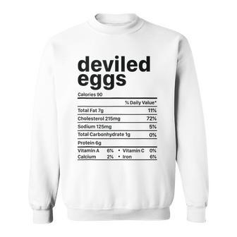 Deviled Egg Nutrition Facts Funny Thanksgiving Xmas Sweatshirt | Mazezy