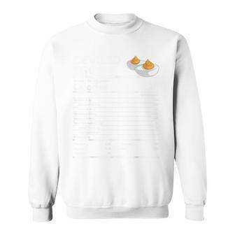 Deviled Eggs Nutritional Facts Thanksgiving X-Mas Food Gift Sweatshirt | Mazezy