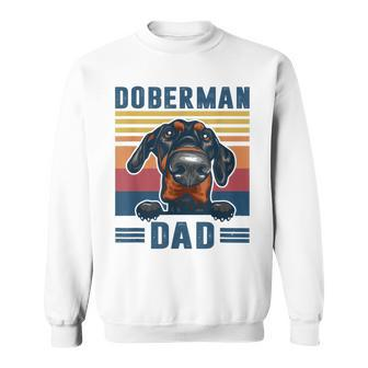 Doberman Pinscher Dad Father Retro Doberman Pinscher Gifts Gift For Mens Sweatshirt | Mazezy