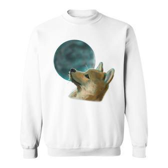 Dog Looking Up At The Moon Moon Funny Gifts Sweatshirt | Mazezy