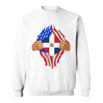 Dominican Blood Inside Me Dominican Republic Flag Sweatshirt | Mazezy