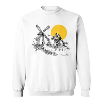Don Quixote Vs Windmill In Sunshine Sweatshirt | Mazezy