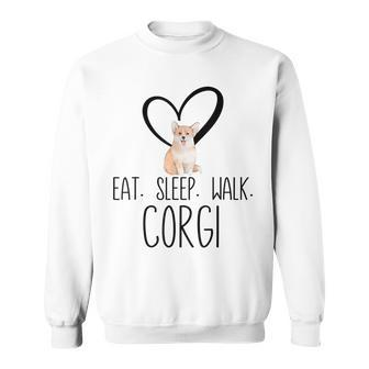 Eat Sleep Walk Corgi Dog Sweatshirt | Mazezy
