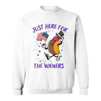 Fanny Im Just Here For The Wieners Hot Dog 4Th Of July Sweatshirt | Mazezy