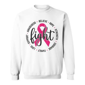 Fight Breast Survivor Pink Ribbon Breast Cancer Awareness Sweatshirt - Thegiftio UK