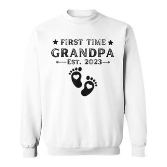 First Time Grandpa 2023 For Grandfather Funny Fathers Day Sweatshirt | Mazezy