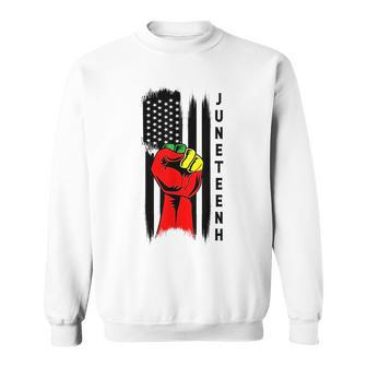 Fist With Junenth Color Template Sublimation Design Sweatshirt | Mazezy