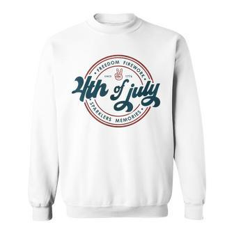 Freedom Firework Sparklers Memories America 4Th Of July Freedom Funny Gifts Sweatshirt | Mazezy