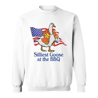 Funny American Silliest Goose At The Bbq Party 4Th Of July Goose Funny Gifts Sweatshirt | Mazezy
