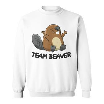 Funny Beaver Squad Team Beaver Sweatshirt | Mazezy