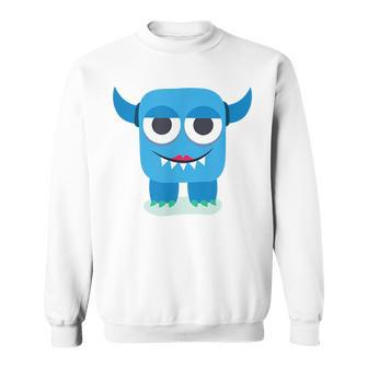 Funny Blue Scary Monster Sweatshirt | Mazezy