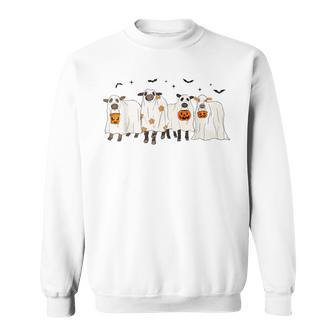 Cow Ghost Halloween Farmer Trick Or Treat Cow Lover Sweatshirt - Seseable