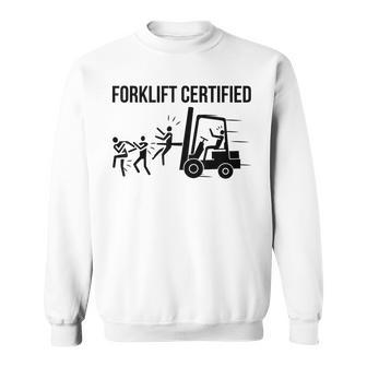 Funny Forklift Operator Forklift Certified Retro Vintage Men Sweatshirt - Seseable