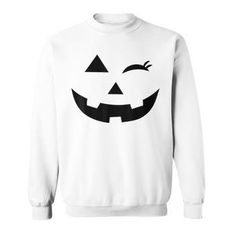 Jack O Lantern Pumpkin Wink Face For Halloween Costume Sweatshirt | Mazezy