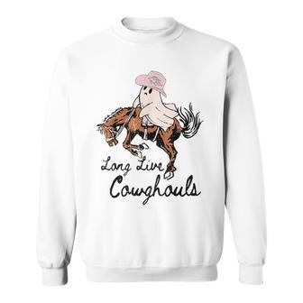 Long Live Cowghouls Western Halloween Cute Ghost Sweatshirt | Mazezy