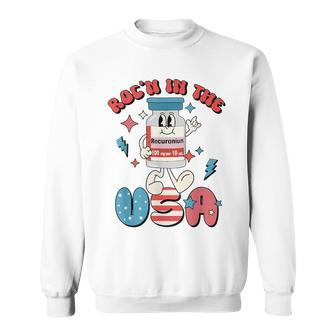 Funny Retro Vial Rocn In The Usa Happy 4Th Of July Vibes Sweatshirt | Mazezy
