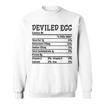 Funny Thanksgiving Xmas Food Facts Deviled Egg Nutrition Sweatshirt | Mazezy