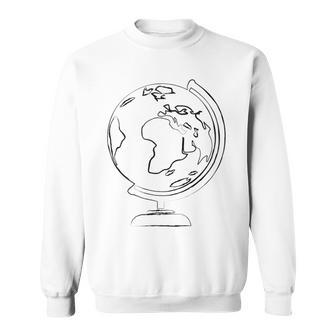 Geography World Globe Earth Planet Sweatshirt | Mazezy