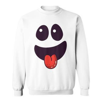 Ghost Scary Face Lazy Halloween Costume Sweatshirt - Monsterry CA