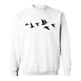 Goose Geese Formation Flock Of Birds Bird Swarm Freedom Sweatshirt | Mazezy