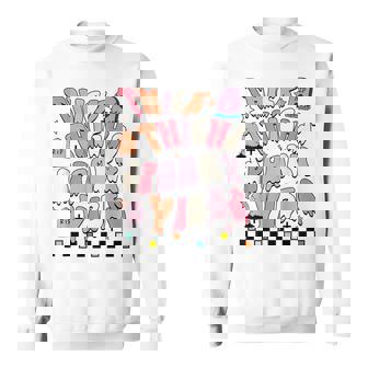 Groovy Thick Thighs Spooky Vibes Cute Ghost Hippie Halloween Halloween Funny Gifts Sweatshirt | Mazezy
