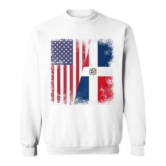 Half Dominican Flag Vintage Usa Sweatshirt | Mazezy