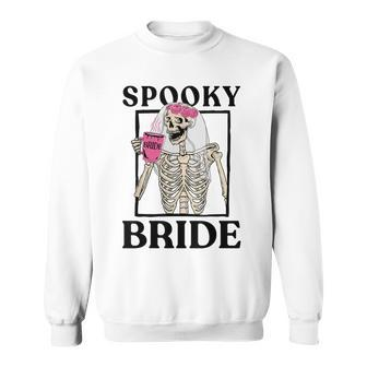 Halloween Spooky Bride Bridesmaid Skeleton Bachelorette Sweatshirt - Seseable