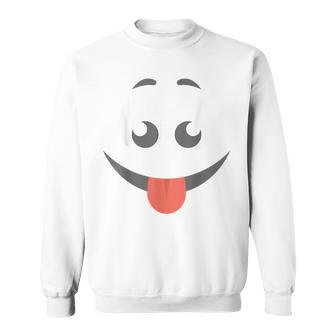 Halloween Tongue Out Emoticon Face Group Costume Sweatshirt | Mazezy
