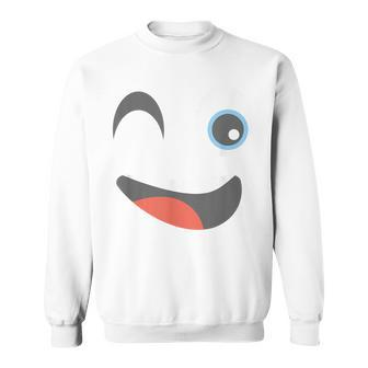 Halloween Winking Emoticon Face Group Costume Sweatshirt | Mazezy