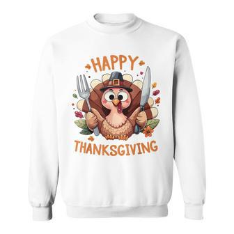 Happy Thanksgiving For Turkey Day Family Dinner Happy Turkey Sweatshirt | Mazezy