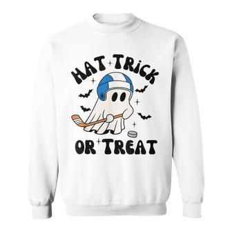 Hat Trick Or Treat Hilarious Hockey Halloween Family Sweatshirt - Monsterry UK