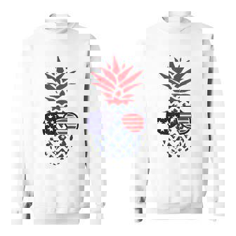 Hawaiian Pineapple American Flag Sunglasses 4Th Of July Sweatshirt - Thegiftio