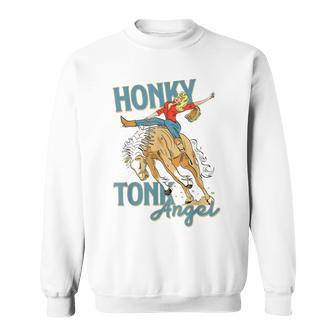 Honky Tonk Angel Hold Your Horses Western Country Cowgirl Sweatshirt | Mazezy