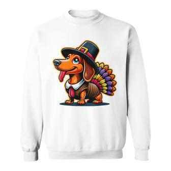 Humor Thanksgiving Turkey Weiner Dachshund Dog Sweatshirt - Thegiftio UK