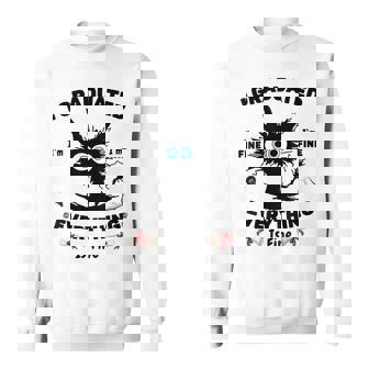 I Graduated Everything Is Fine Im Fine Cat Feline Sweatshirt | Mazezy