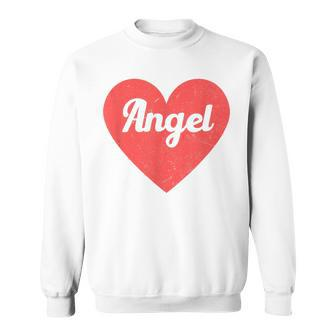 I Heart Angel First Names And Hearts I Love Angel Sweatshirt | Mazezy