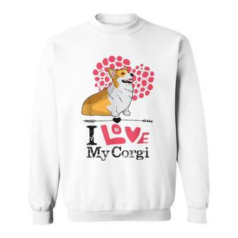 I Love Corgi Vintage T Corgis Dog Dogs Pet Cute Gifts Sweatshirt | Mazezy