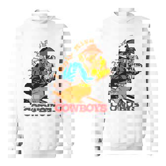 I Only Kiss Cowboys Vintage Western Cowgirl Sweatshirt | Mazezy