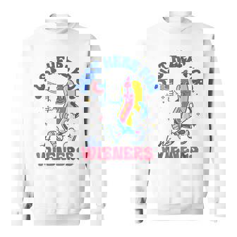 Im Just Here For The Wieners Funny Fourth Of July Hot Dog Sweatshirt | Mazezy